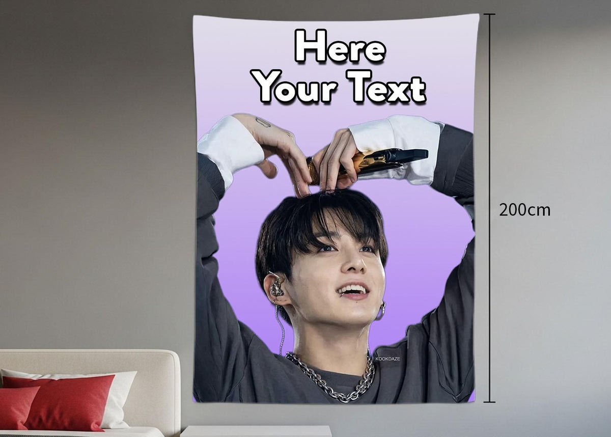 Jungkook Hanging Tapestry | Bantan Boys | Personalized Wall Art | Polyester Fabric | Ship Flag Banner