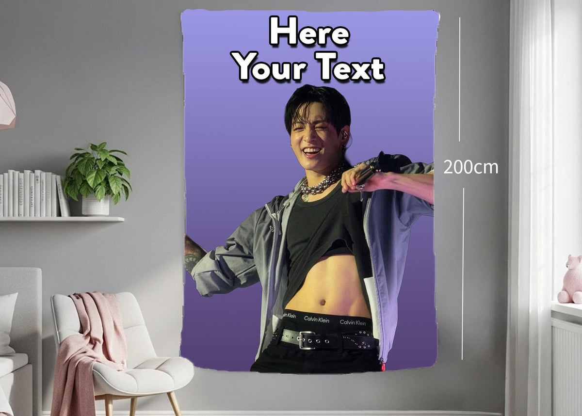 Jungkook Hanging Tapestry | Bantan Boys | Personalized Wall Art | Polyester Fabric | Ship Flag Banner