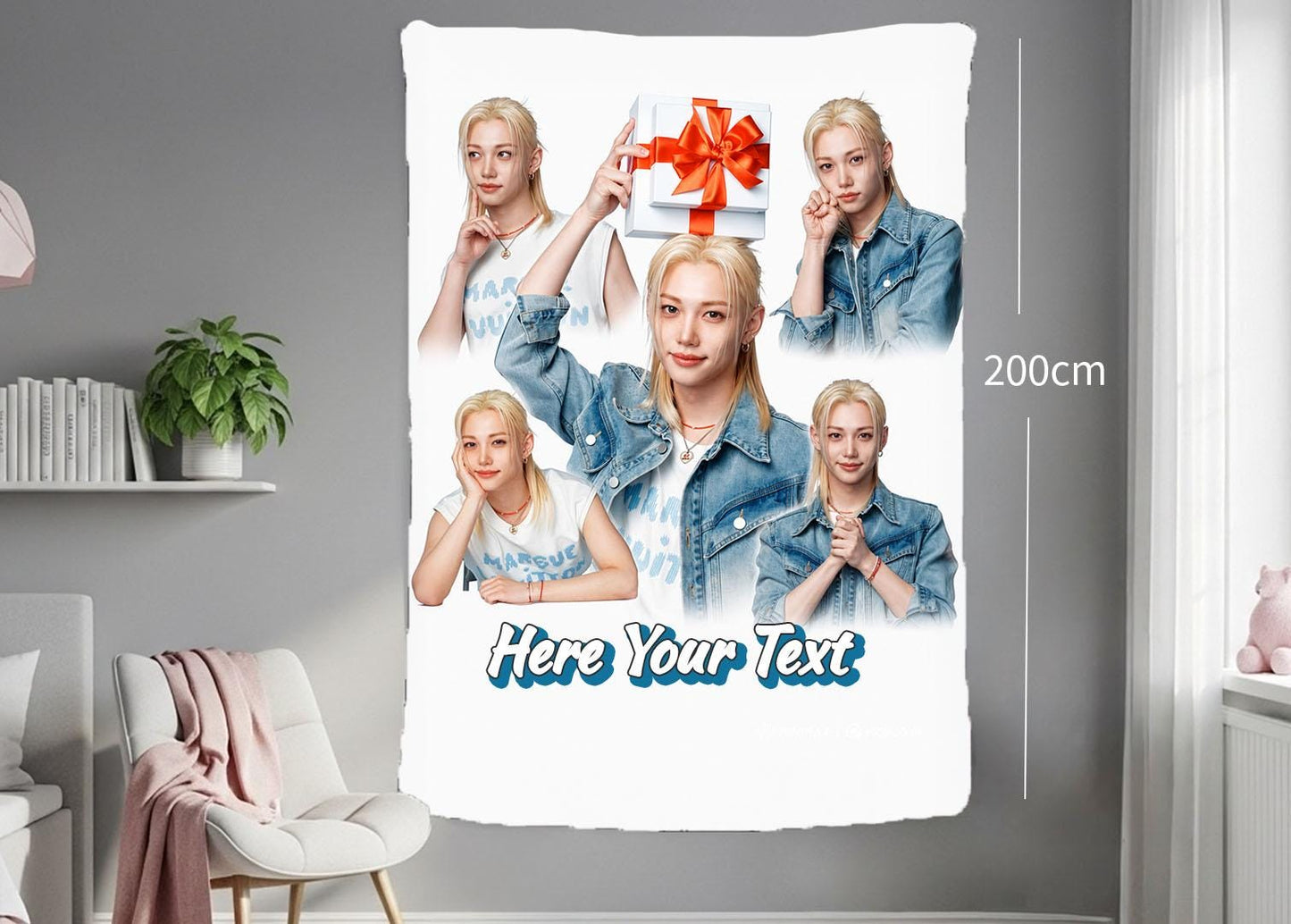 Felix Hanging Tapestry | Stray Kids | Personalized Wall Art | Polyester Fabric | Ship Flag Banner