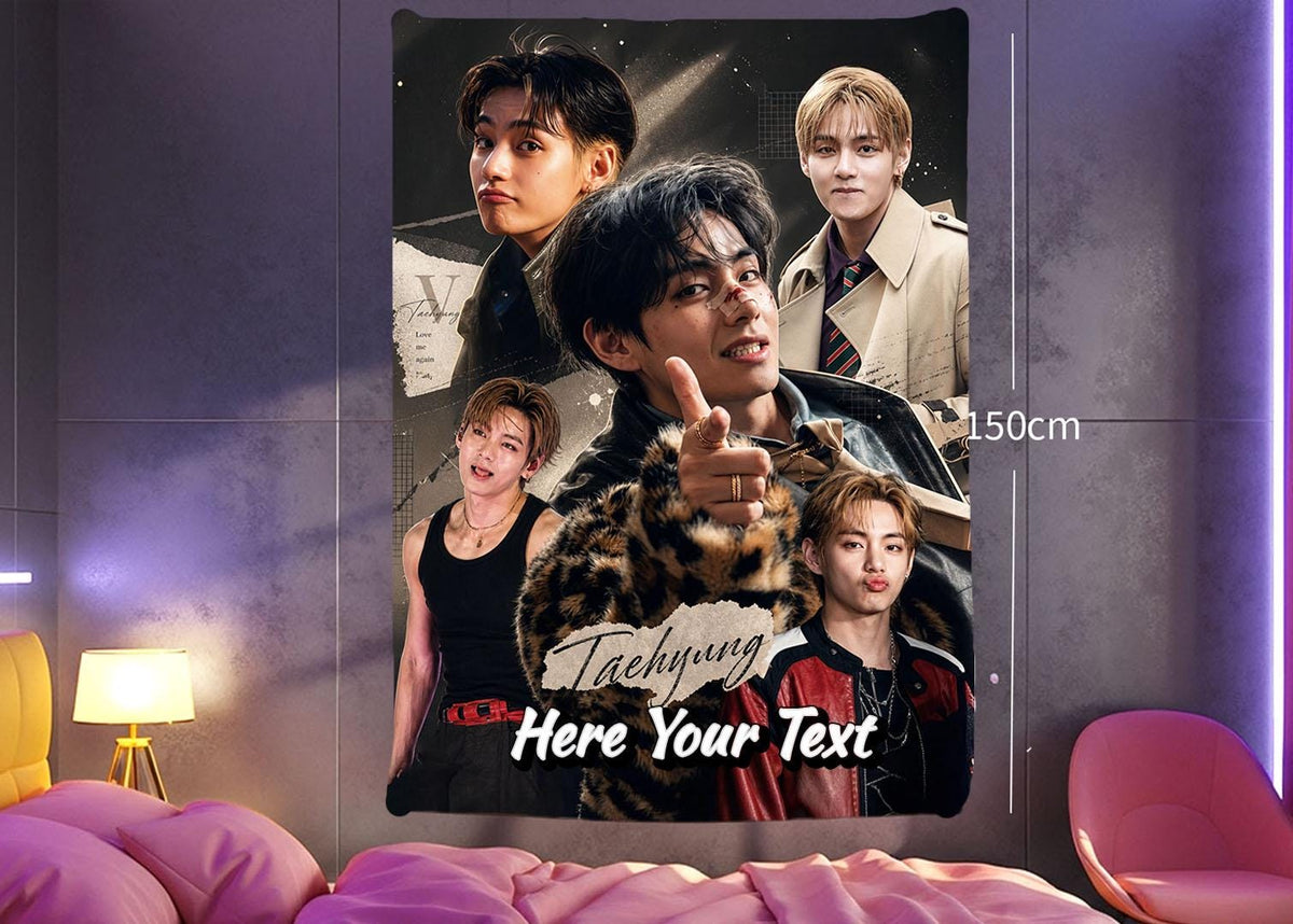 Taehyung Hanging Tapestry | Bantan Boys | Personalized Wall Art | Polyester Fabric | Ship Flag Banner