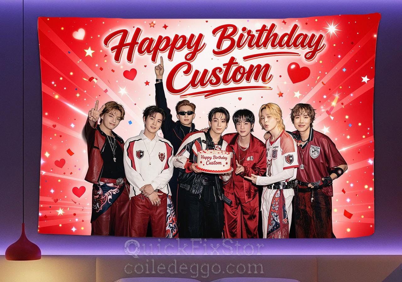 Bangtan Hanging Tapestry | FIFA BTS | Personalized Wall Art | Polyester Fabric | Ship Flag Banner