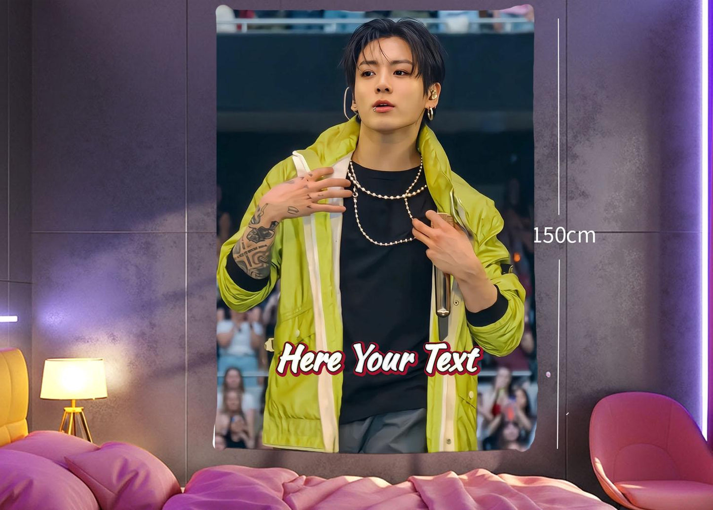 Jungkook Hanging Tapestry | Bantan Boys | Personalized Wall Art | Polyester Fabric | Ship Flag Banner