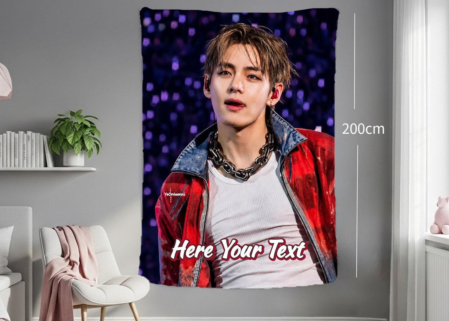 Taehyung Hanging Tapestry | Bantan Boys | Personalized Wall Art | Polyester Fabric | Ship Flag Banner