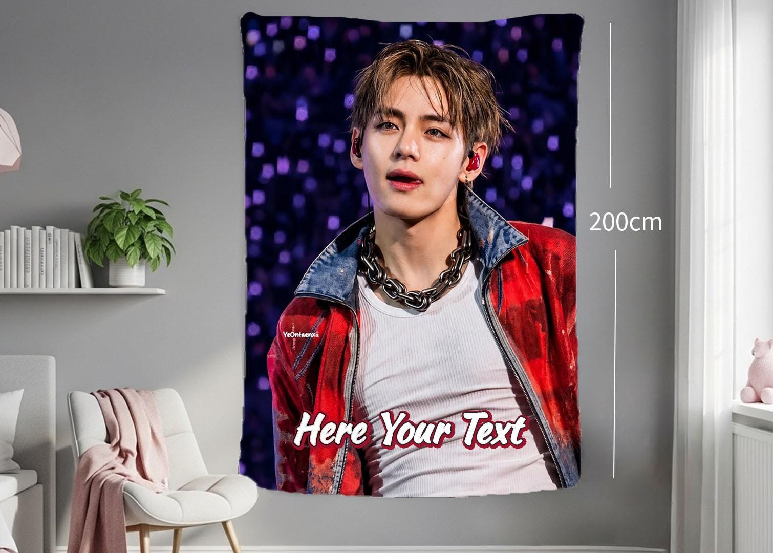 Taehyung Hanging Tapestry | Bantan Boys | Personalized Wall Art | Polyester Fabric | Ship Flag Banner