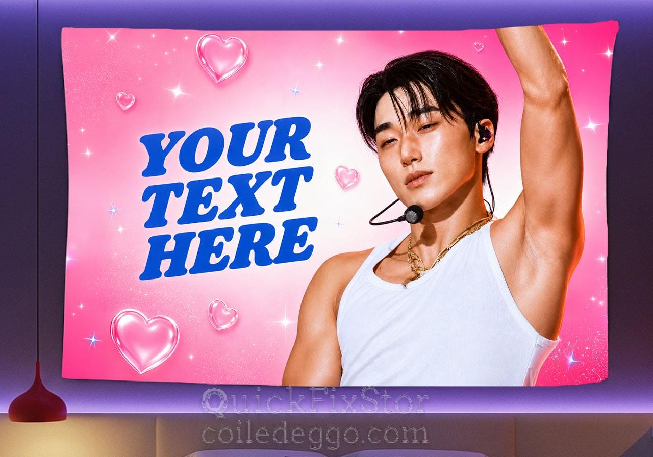 Choi San Hanging Tapestry | Ateez | Personalized Wall Art | Polyester Fabric | Ship Flag Banner