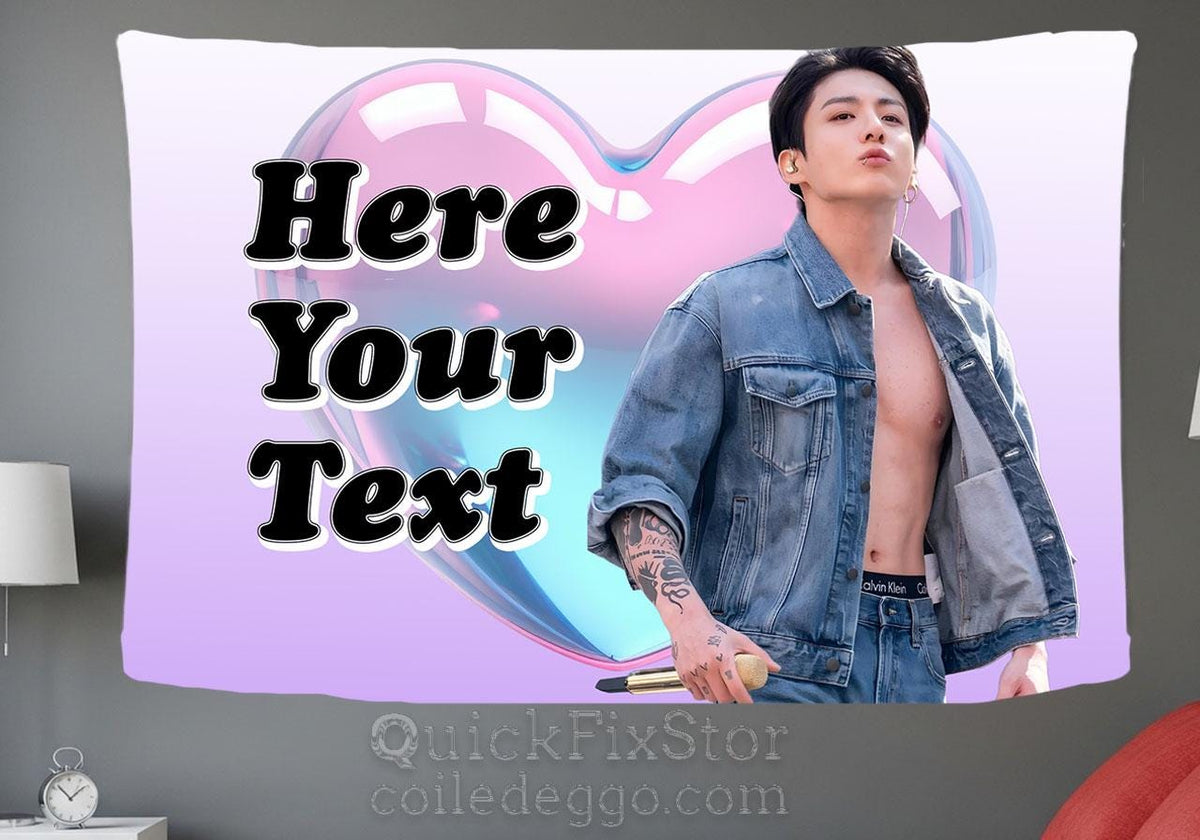 Jungkook Hanging Tapestry | Bantan Boys | Personalized Wall Art | Polyester Fabric | Ship Flag Banner