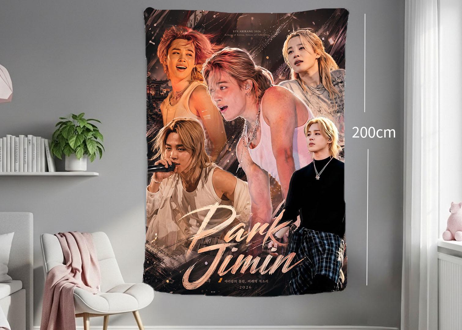 Jimin Hanging Tapestry | Bantan Boys | Personalized Wall Art | Polyester Fabric | Ship Flag Banner