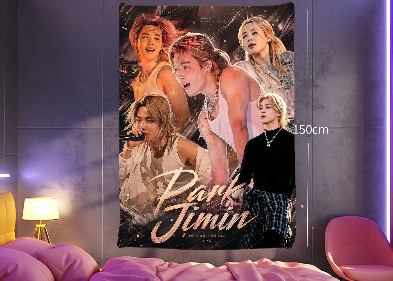 Jimin Hanging Tapestry | Bantan Boys | Personalized Wall Art | Polyester Fabric | Ship Flag Banner
