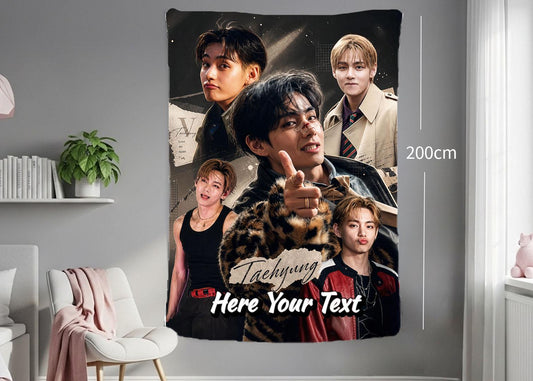 Taehyung Hanging Tapestry | Bantan Boys | Personalized Wall Art | Polyester Fabric | Ship Flag Banner