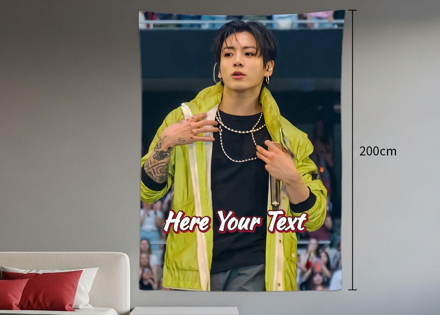 Jungkook Hanging Tapestry | Bantan Boys | Personalized Wall Art | Polyester Fabric | Ship Flag Banner