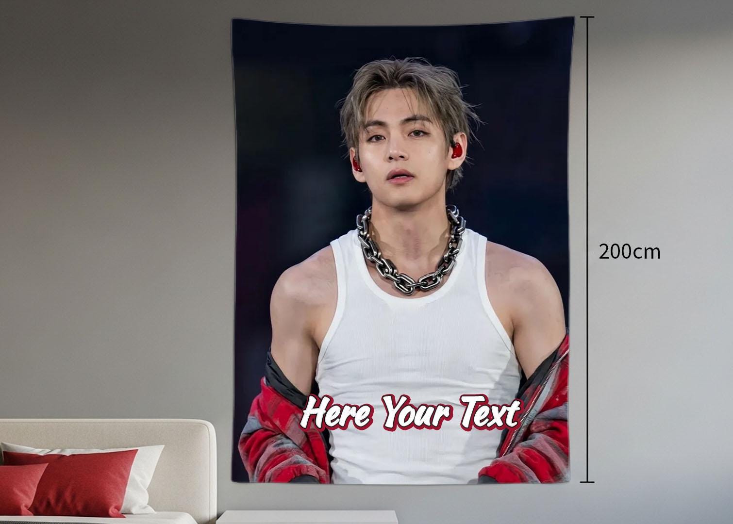 Taehyung Hanging Tapestry | Bantan Boys | Personalized Wall Art | Polyester Fabric | Ship Flag Banner