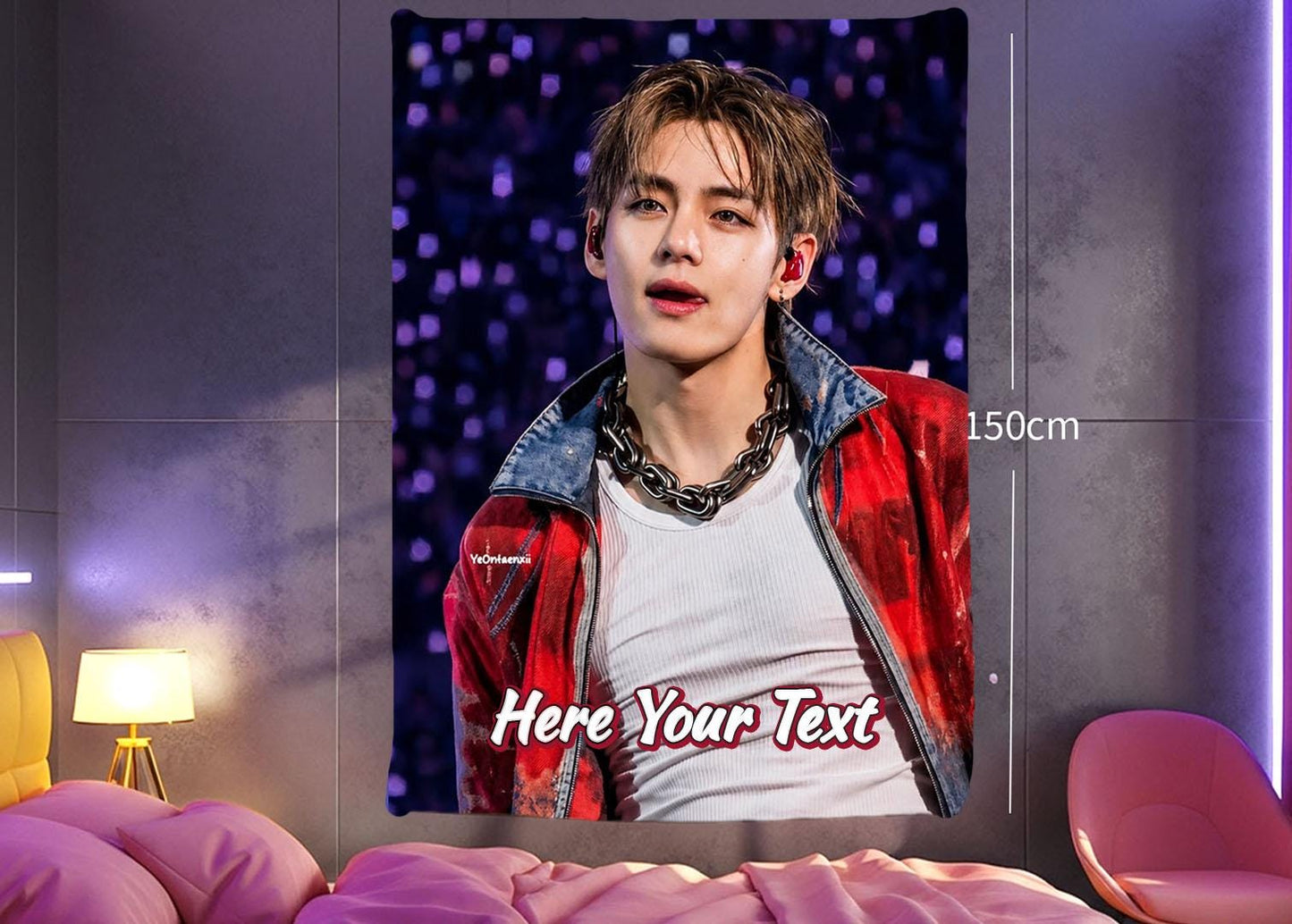 Taehyung Hanging Tapestry | Bantan Boys | Personalized Wall Art | Polyester Fabric | Ship Flag Banner