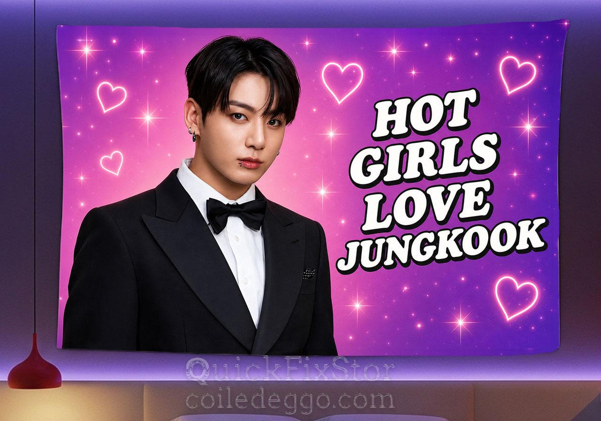 Jungkook Hanging Tapestry | Bantan Boys | Personalized Wall Art | Polyester Fabric | Ship Flag Banner
