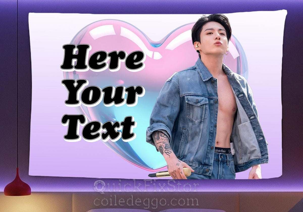 Jungkook Hanging Tapestry | Bantan Boys | Personalized Wall Art | Polyester Fabric | Ship Flag Banner