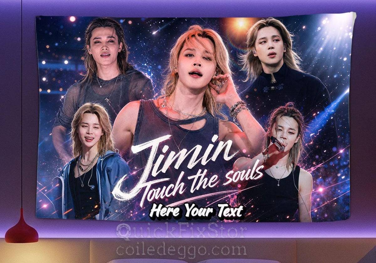 Jimin Hanging Tapestry | Bantan Boys | Personalized Wall Art | Polyester Fabric | Ship Flag Banner