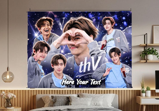 Taehyung Hanging Tapestry | Bantan Boys | Personalized Wall Art | Polyester Fabric | Ship Flag Banner