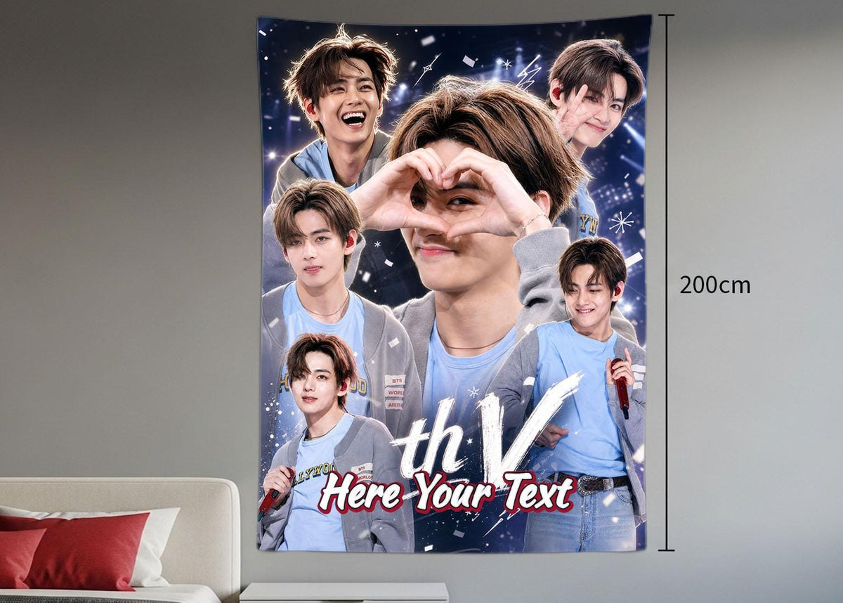 Taehyung Hanging Tapestry | Bantan Boys | Personalized Wall Art | Polyester Fabric | Ship Flag Banner