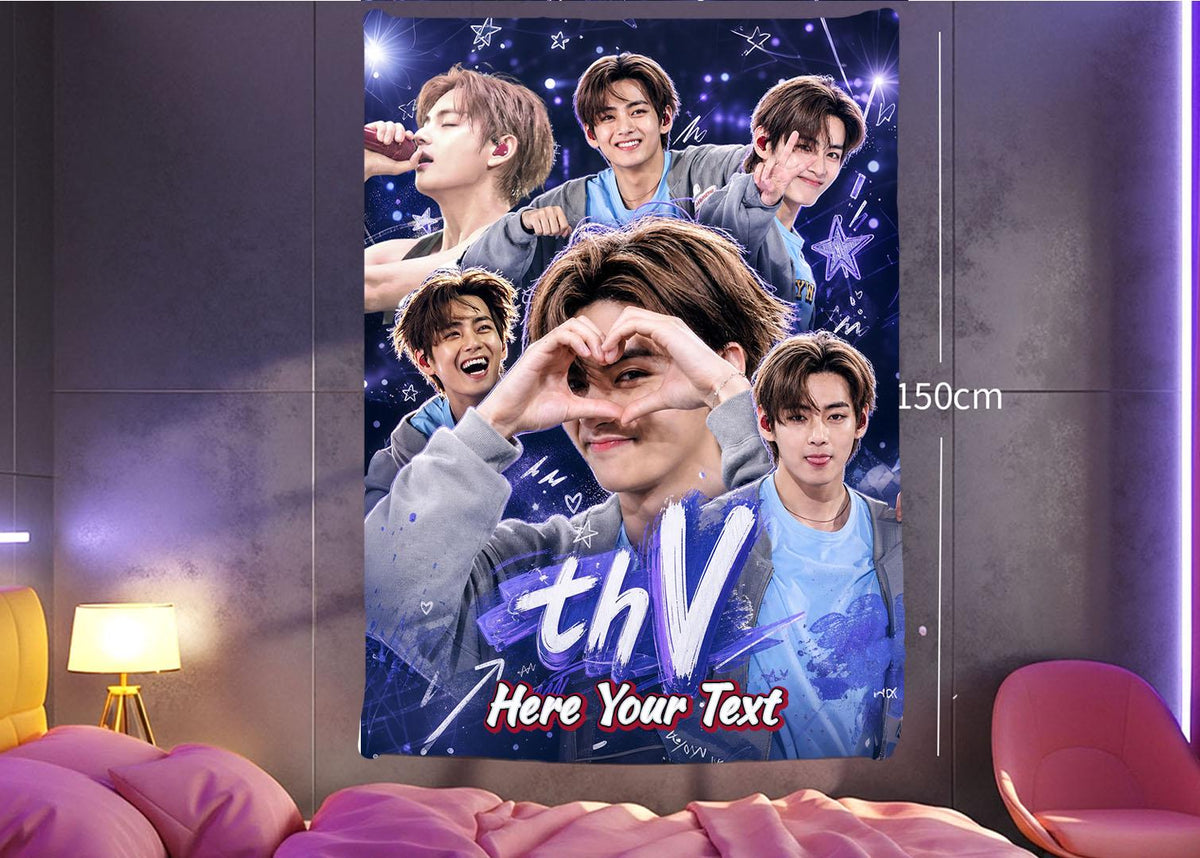 Taehyung Hanging Tapestry | Bantan Boys | Personalized Wall Art | Polyester Fabric | Ship Flag Banner