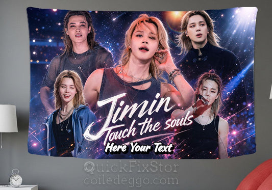 Jimin Hanging Tapestry | Bantan Boys | Personalized Wall Art | Polyester Fabric | Ship Flag Banner