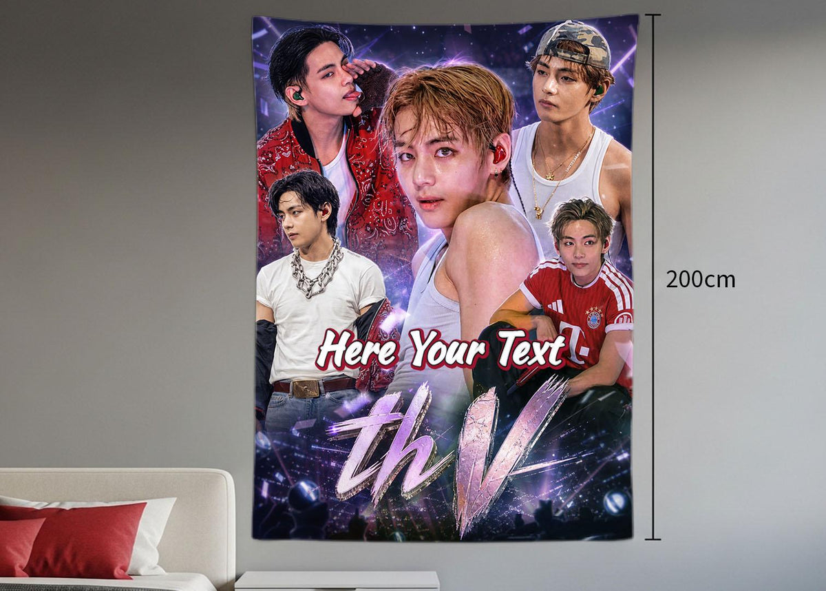 Taehyung Hanging Tapestry | Bantan Boys | Personalized Wall Art | Polyester Fabric | Ship Flag Banner