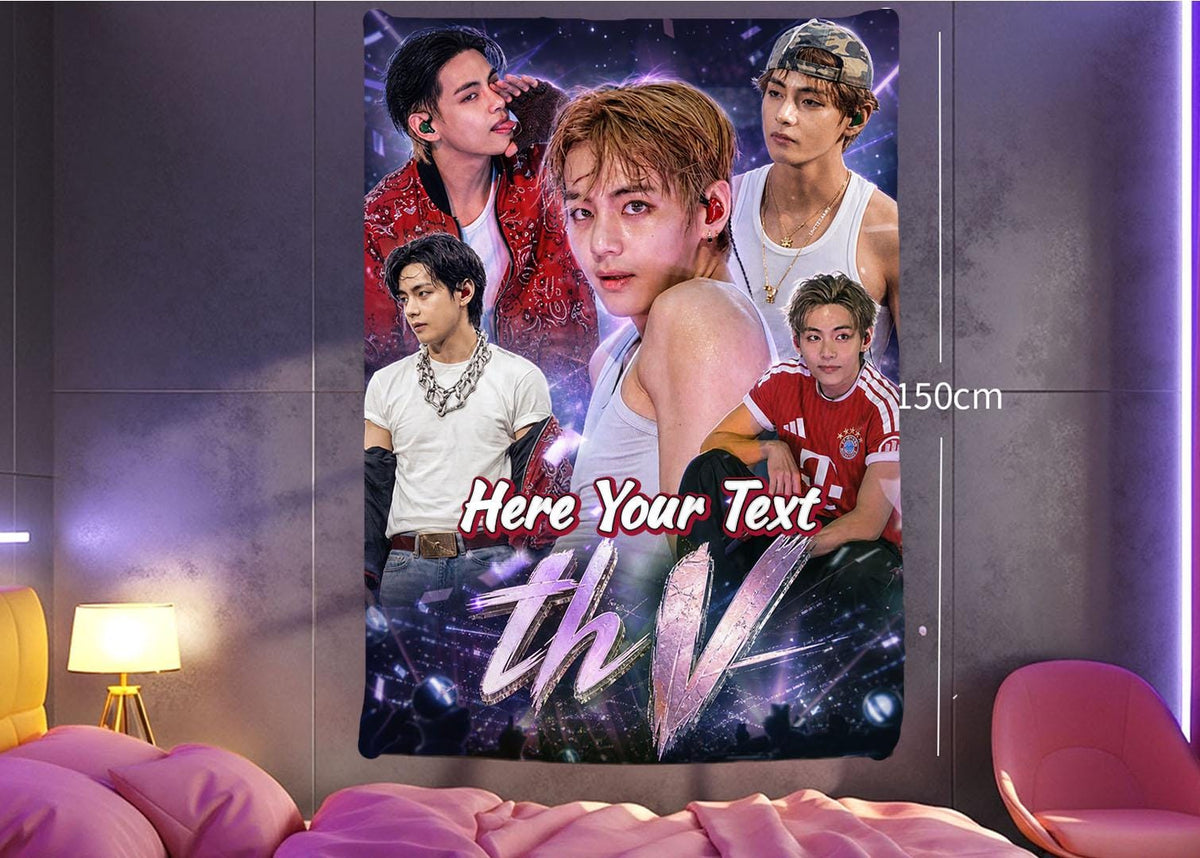 Taehyung Hanging Tapestry | Bantan Boys | Personalized Wall Art | Polyester Fabric | Ship Flag Banner