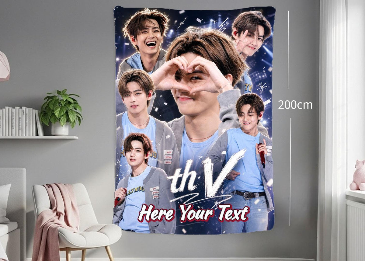 Taehyung Hanging Tapestry | Bantan Boys | Personalized Wall Art | Polyester Fabric | Ship Flag Banner