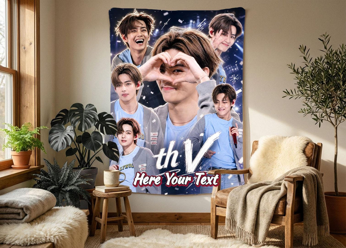 Taehyung Hanging Tapestry | Bantan Boys | Personalized Wall Art | Polyester Fabric | Ship Flag Banner