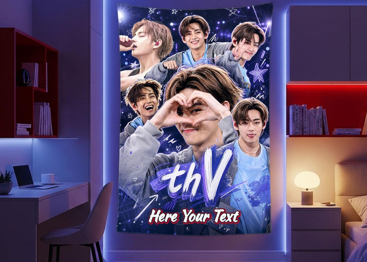 Taehyung Hanging Tapestry | Bantan Boys | Personalized Wall Art | Polyester Fabric | Ship Flag Banner