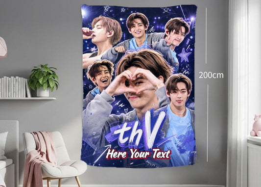 Taehyung Hanging Tapestry | Bantan Boys | Personalized Wall Art | Polyester Fabric | Ship Flag Banner