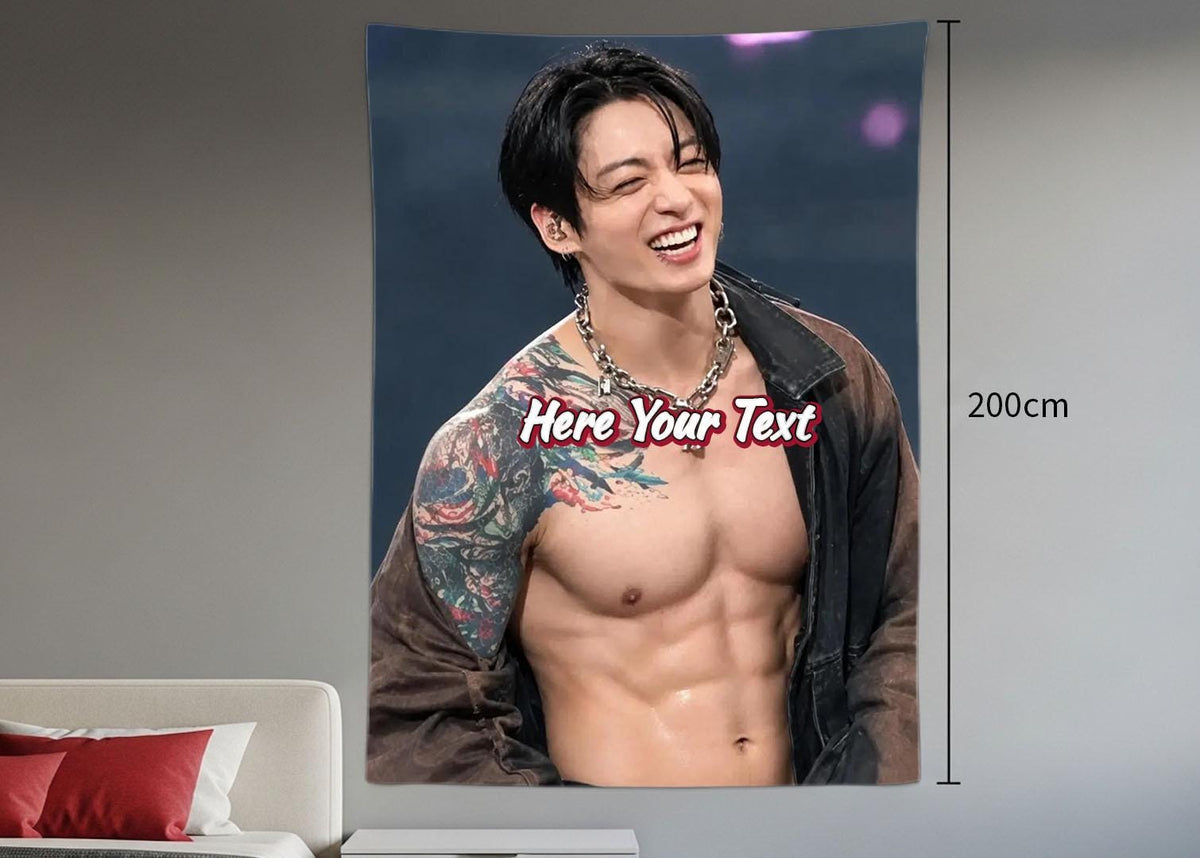 Jungkook Hanging Tapestry | Bantan Boys | Personalized Wall Art | Polyester Fabric | Ship Flag Banner