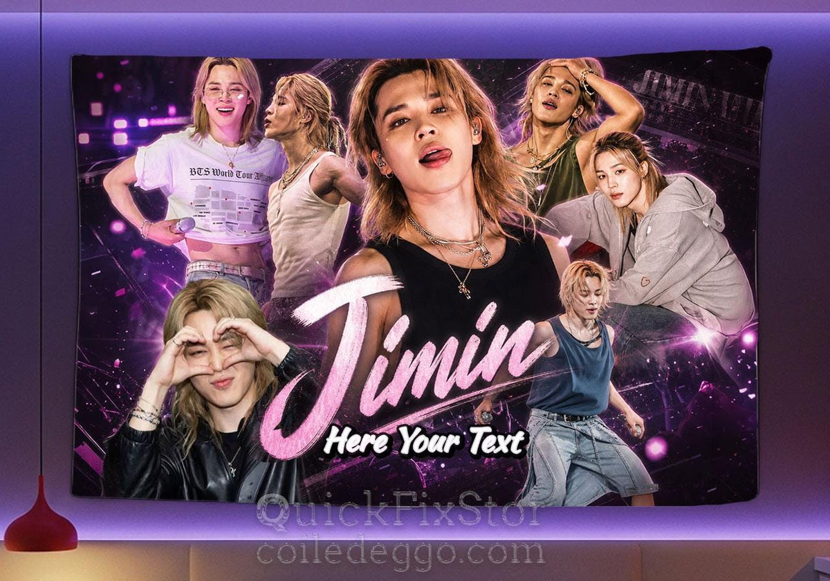 Jimin Hanging Tapestry | Bantan Boys | Personalized Wall Art | Polyester Fabric | Ship Flag Banner