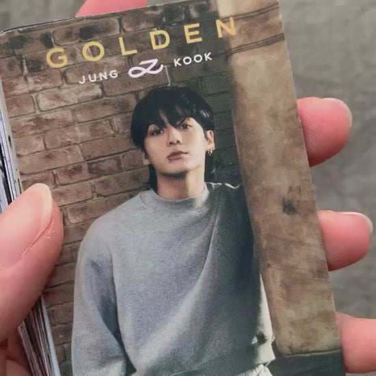 Jungkook 55pc laser cards Kpop fan made JK golden lomo cards BTS gift C010