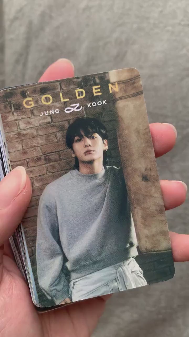 Jungkook 55pc laser cards Kpop fan made JK golden lomo cards BTS gift C010