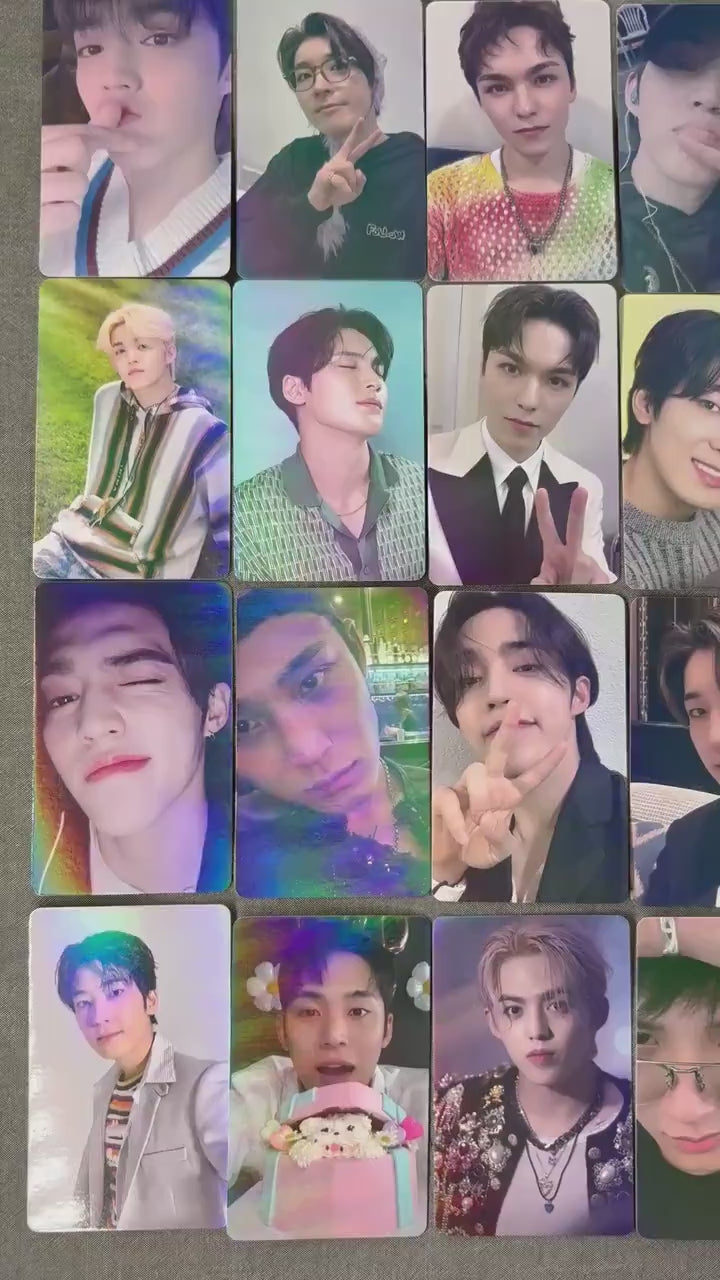 Seventeen 50pc/set  Laser Photocards SCoups Jeonghan Joshua Jun Hoshi Wonwoo Woozi DK Mingyu The8 Seungkwan Vernon Dino Kpop Lomo Cards
