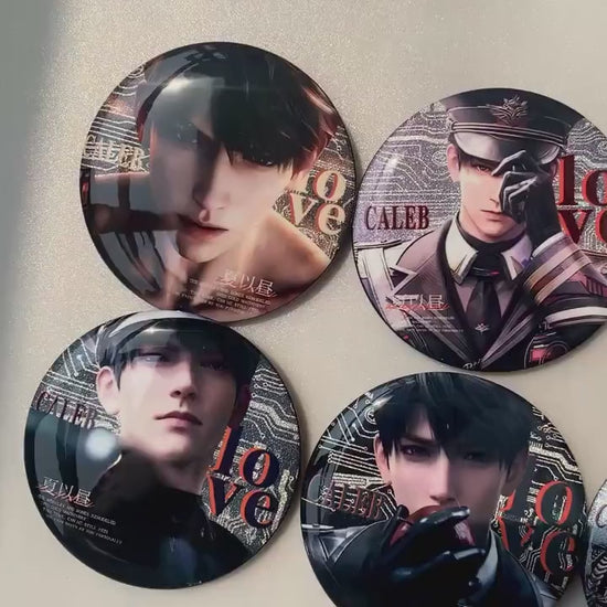 Badges of Caleb 6pcs - Love and Deepspace Caleb Qinche Xavier Rafayel Zayne Otome gamer Ita bag gift C378