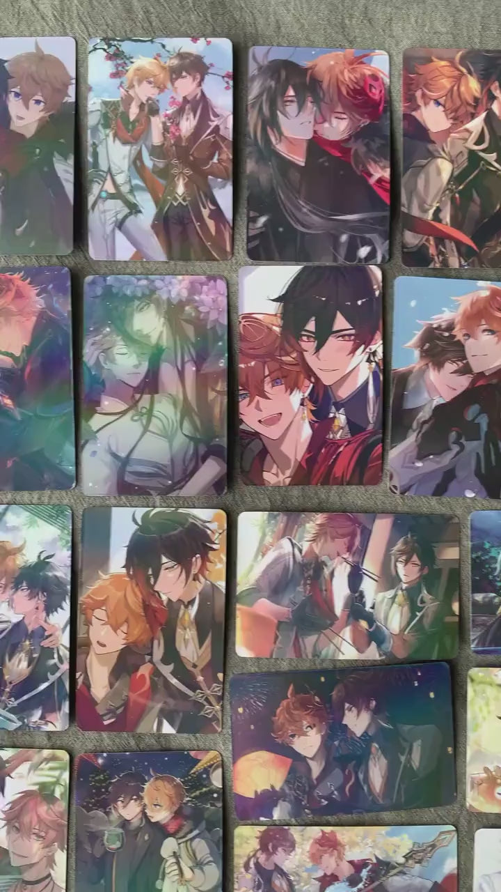 Zhongli Tartaglia 55pc Laser Lomo cards Genshin Impact Honkai Star Rail ACG gamer gift C075