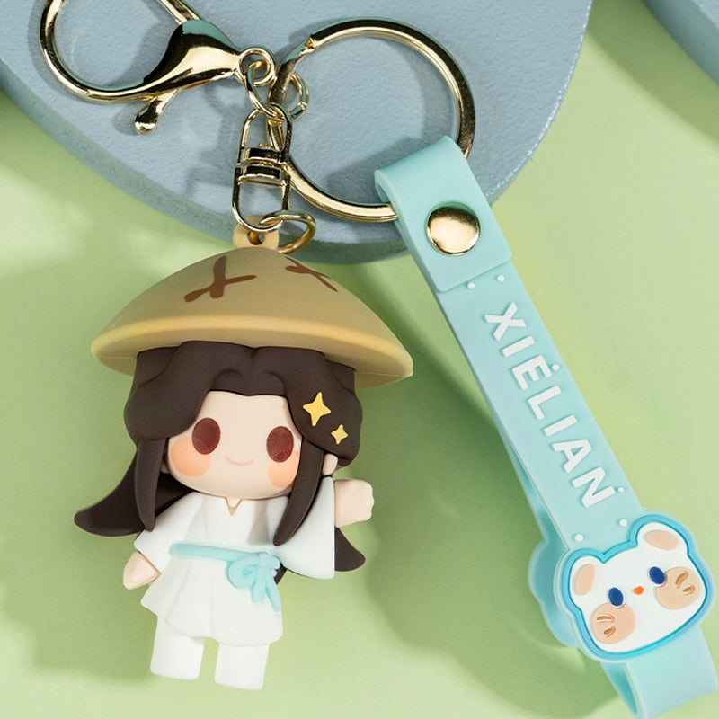 Genuine Heavenly Official Blessing Keychain Xie Lian Hua Cheng Anime Backpack Pendant Kawaii Doll Figurine Toy CD408