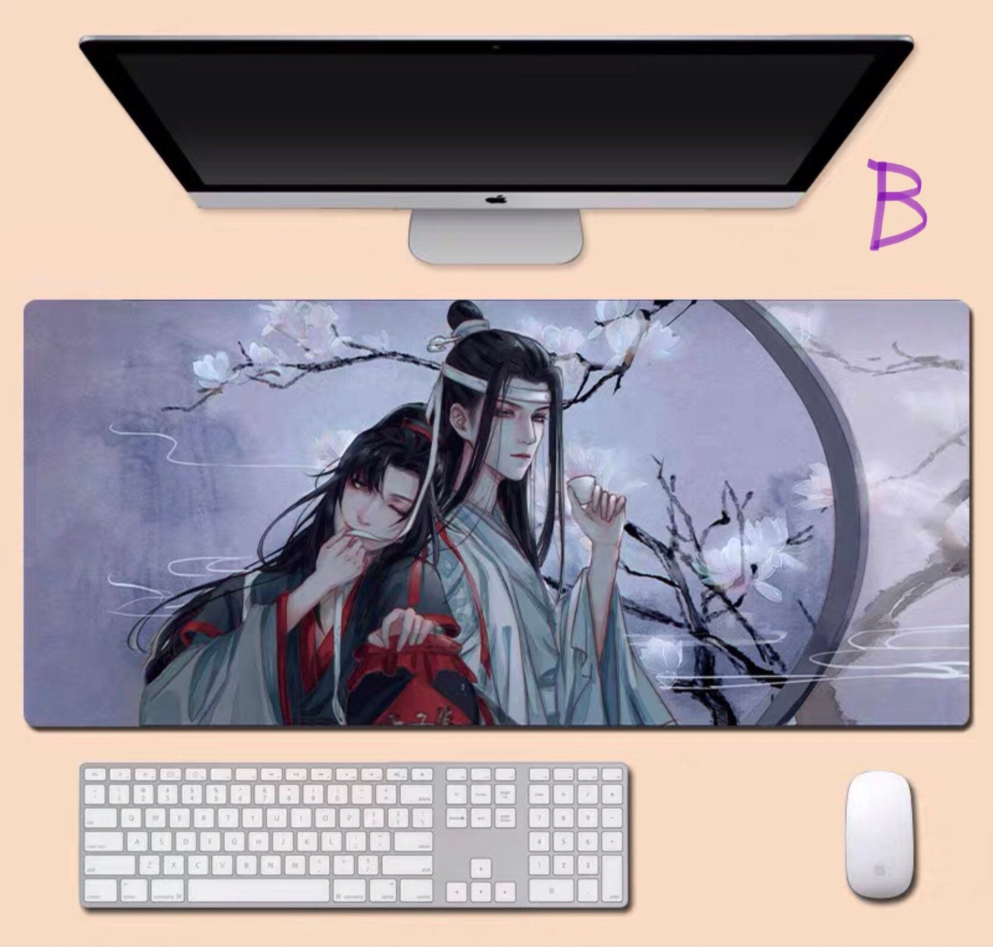 Mo Dao Zu Shi desk pad- wangxian Non-Slip PU Leather Desk Mat - blotter MDZS Wei Wuxian Lan Wangji master of diabolism Anime gift 陳情令 C054