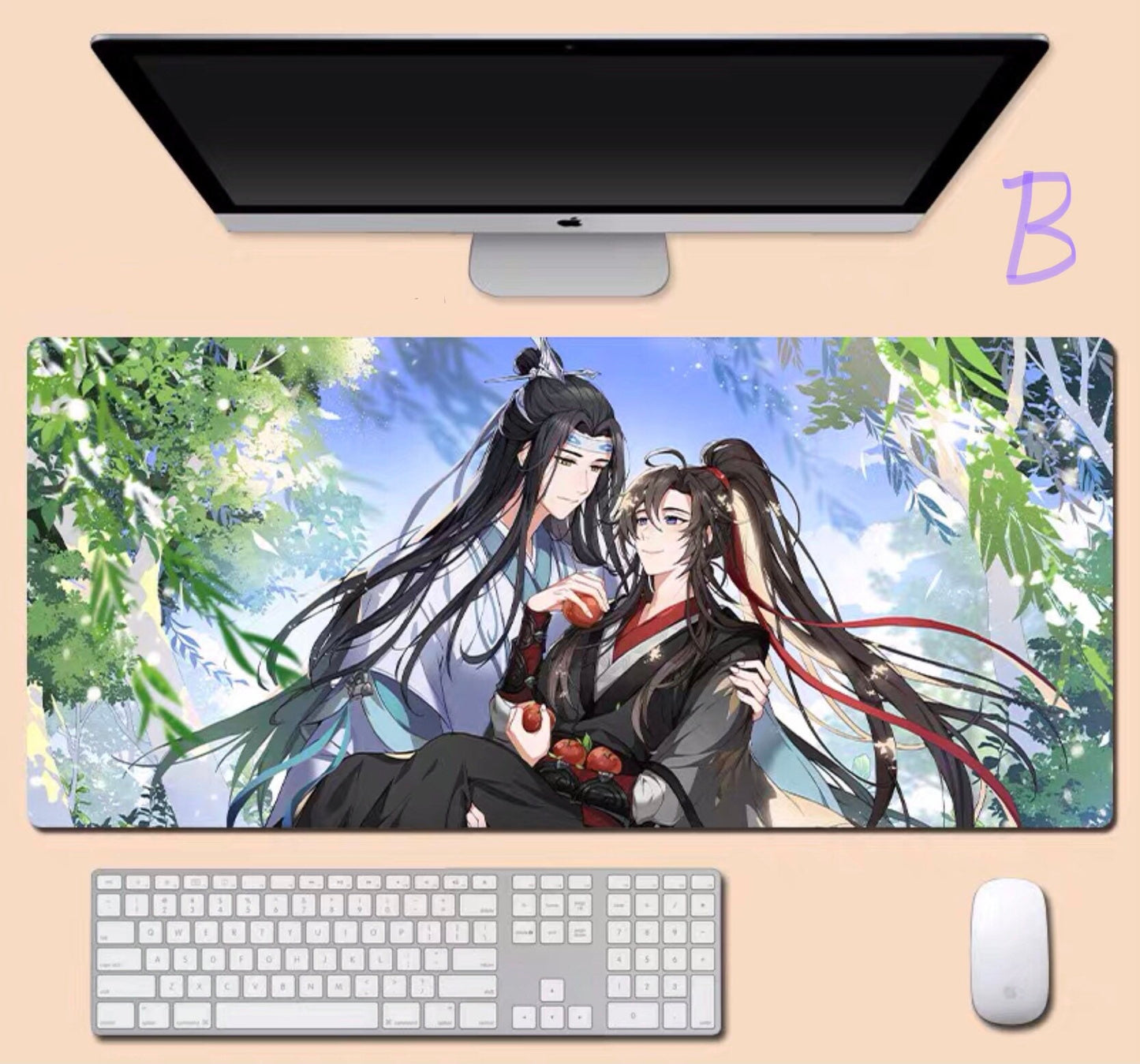 Mo Dao Zu Shi desk pad- wangxian Non-Slip PU Leather Desk Mat - blotter MDZS Wei Wuxian Lan Wangji master of diabolism danmei 陳情令 C057