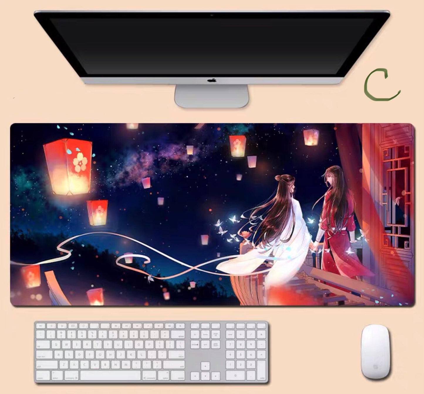 Tian Guan Ci Fu desk pad- TGCF non slip PU leather desk mat - blotter Hua Cheng Xie Lian MXTX Anime gift Heaven Officials Blessing