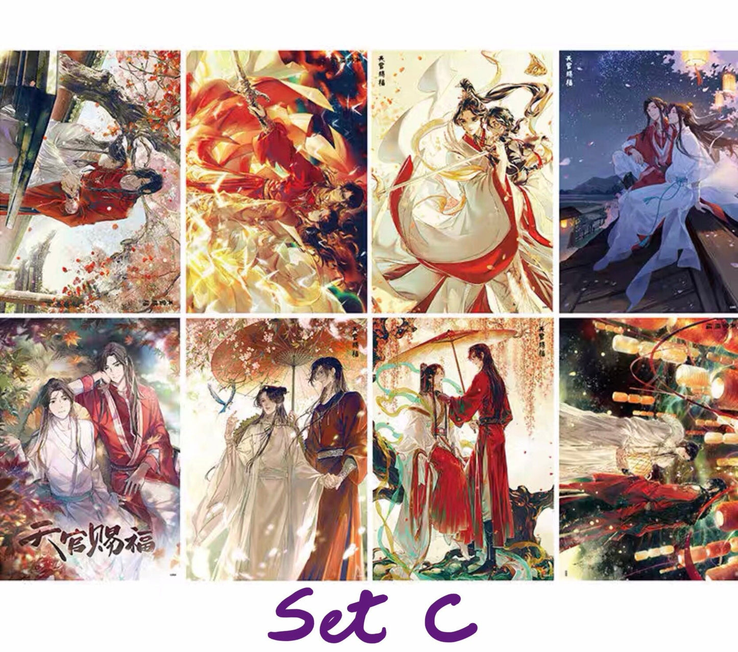 TGCF Set of 8 posters! TGCF art prints BL anime manga gift Tian Guan Ci Fu Xie Lian Hua Cheng Heaven Official’s blessing