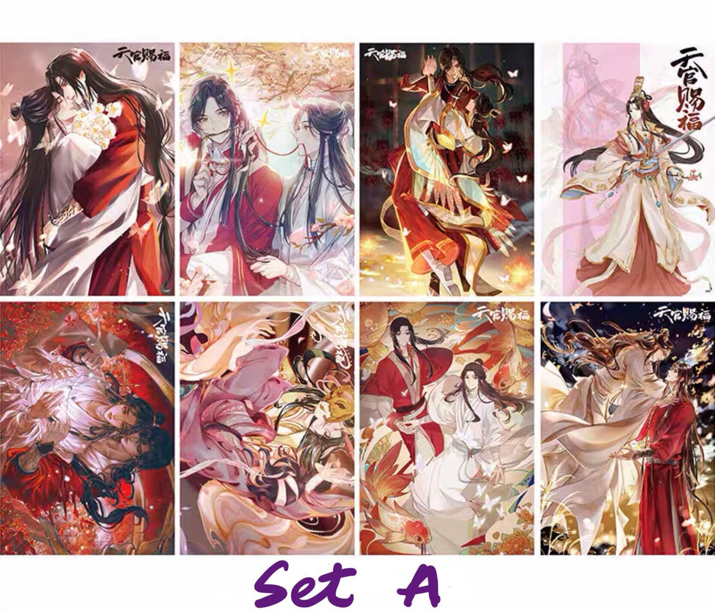 TGCF Set of 8 posters! TGCF art prints BL anime manga gift Tian Guan Ci Fu Xie Lian Hua Cheng Heaven Official’s blessing