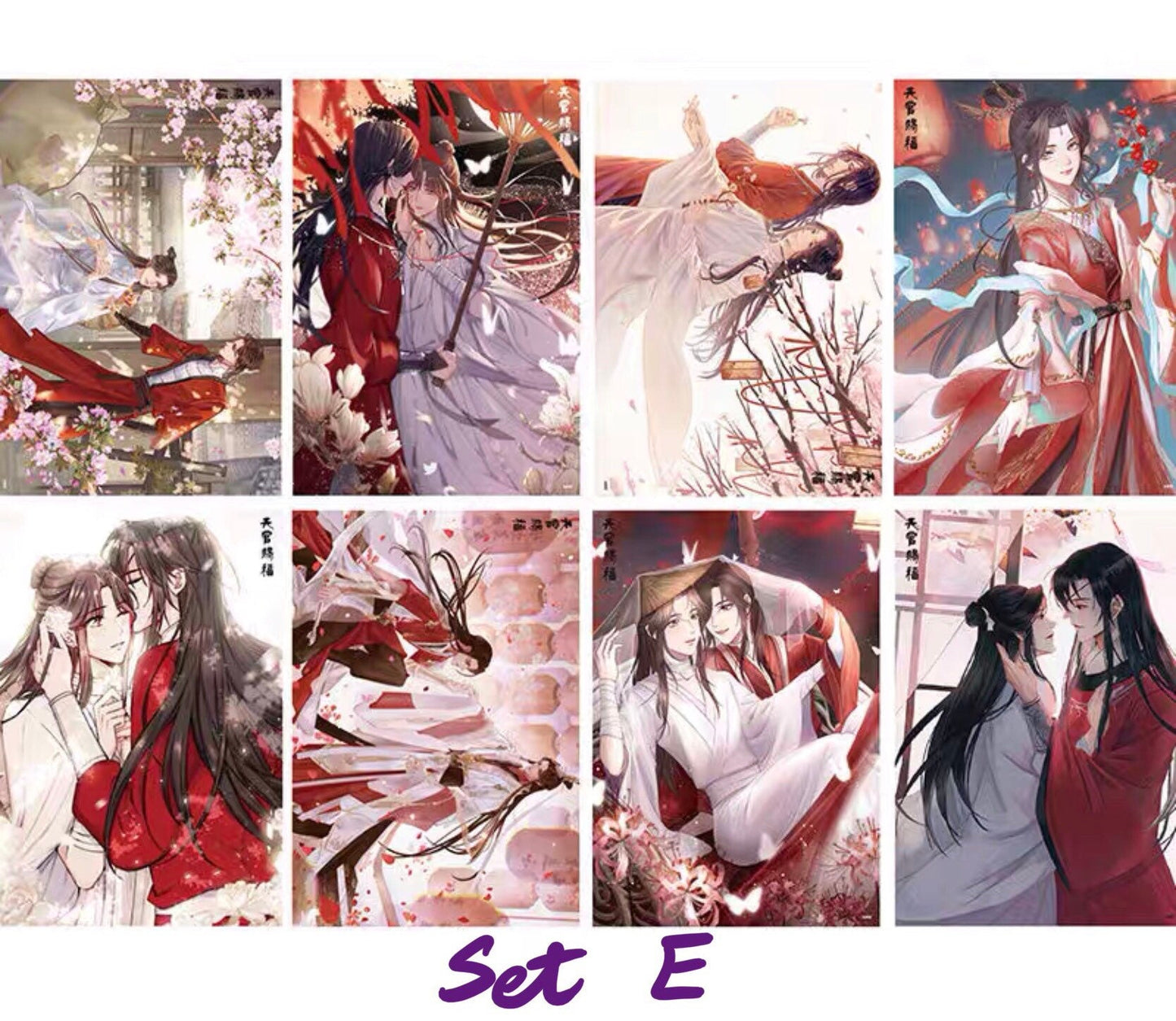 TGCF Set of 8 posters! TGCF art prints BL anime manga gift Tian Guan Ci Fu Xie Lian Hua Cheng Heaven Official’s blessing