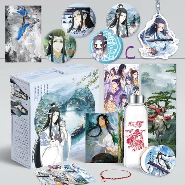 Anime MDZS gift box set! Wei Wuxian Lan Wangji mo Dao Zu Shi Grandmaster of demonic cultivation gallery bookmark poster postcard accessories