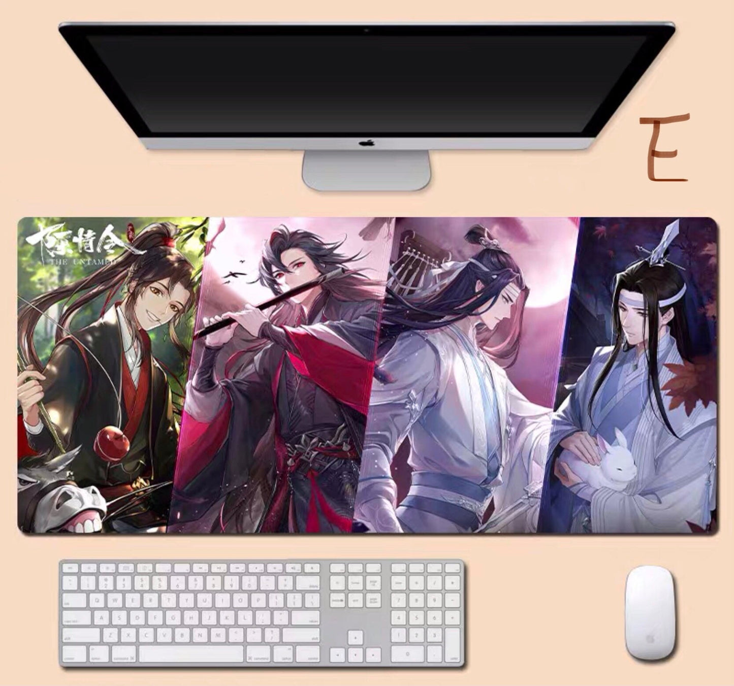 Mo Dao Zu Shi desk pad- wangxian Non-Slip PU Leather Desk Mat - blotter MDZS Wei Wuxian Lan Wangji master of diabolism yaoi Anime gift 陳情令