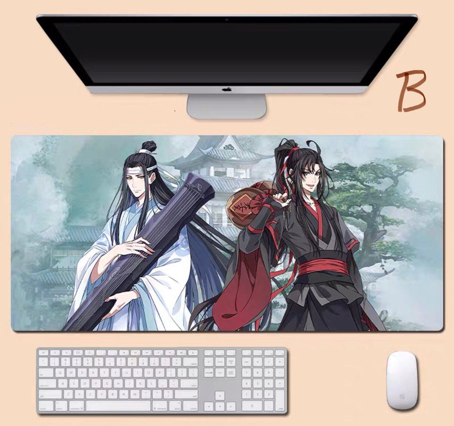 Mo Dao Zu Shi desk pad- wangxian Non-Slip PU Leather Desk Mat - blotter MDZS Wei Wuxian Lan Wangji master of diabolism yaoi Anime gift 陳情令