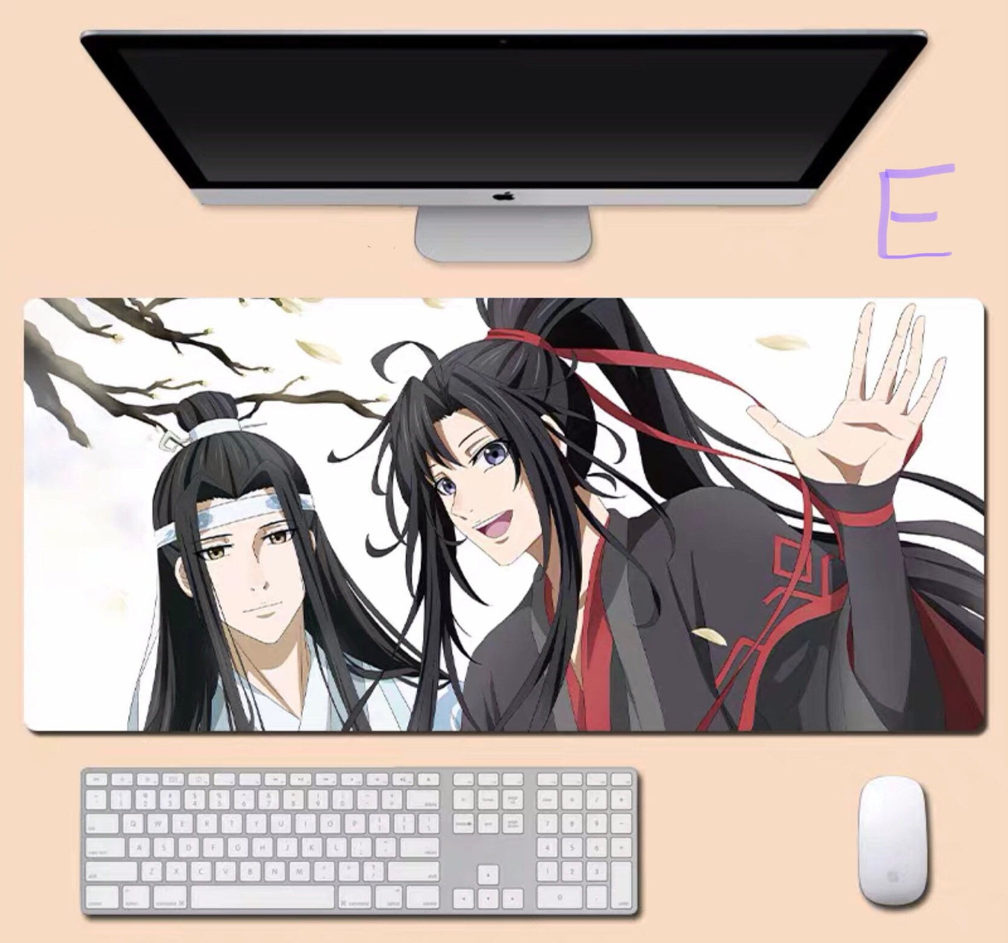 Mo Dao Zu Shi desk pad- wangxian Non-Slip PU Leather Desk Mat - blotter MDZS Wei Wuxian Lan Wangji master of diabolism yaoi Anime gift 陳情令