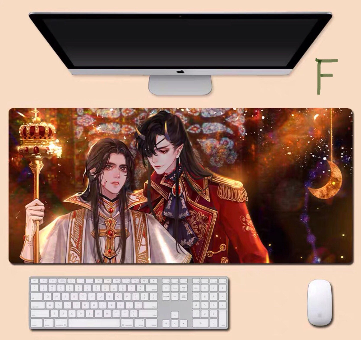 Tian Guan Ci Fu desk pad- TGCF non slip PU leather desk mat - blotter Hua Cheng Xie Lian MXTX Anime gift Heaven Officials Blessing