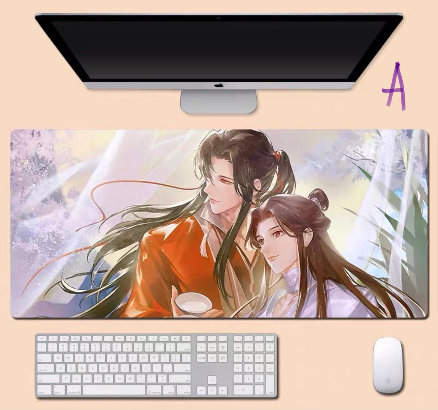 Tian Guan Ci Fu desk pad- TGCF non slip PU leather desk mat - blotter Hua Cheng Xie Lian MXTX Anime gift Heaven Officials Blessing