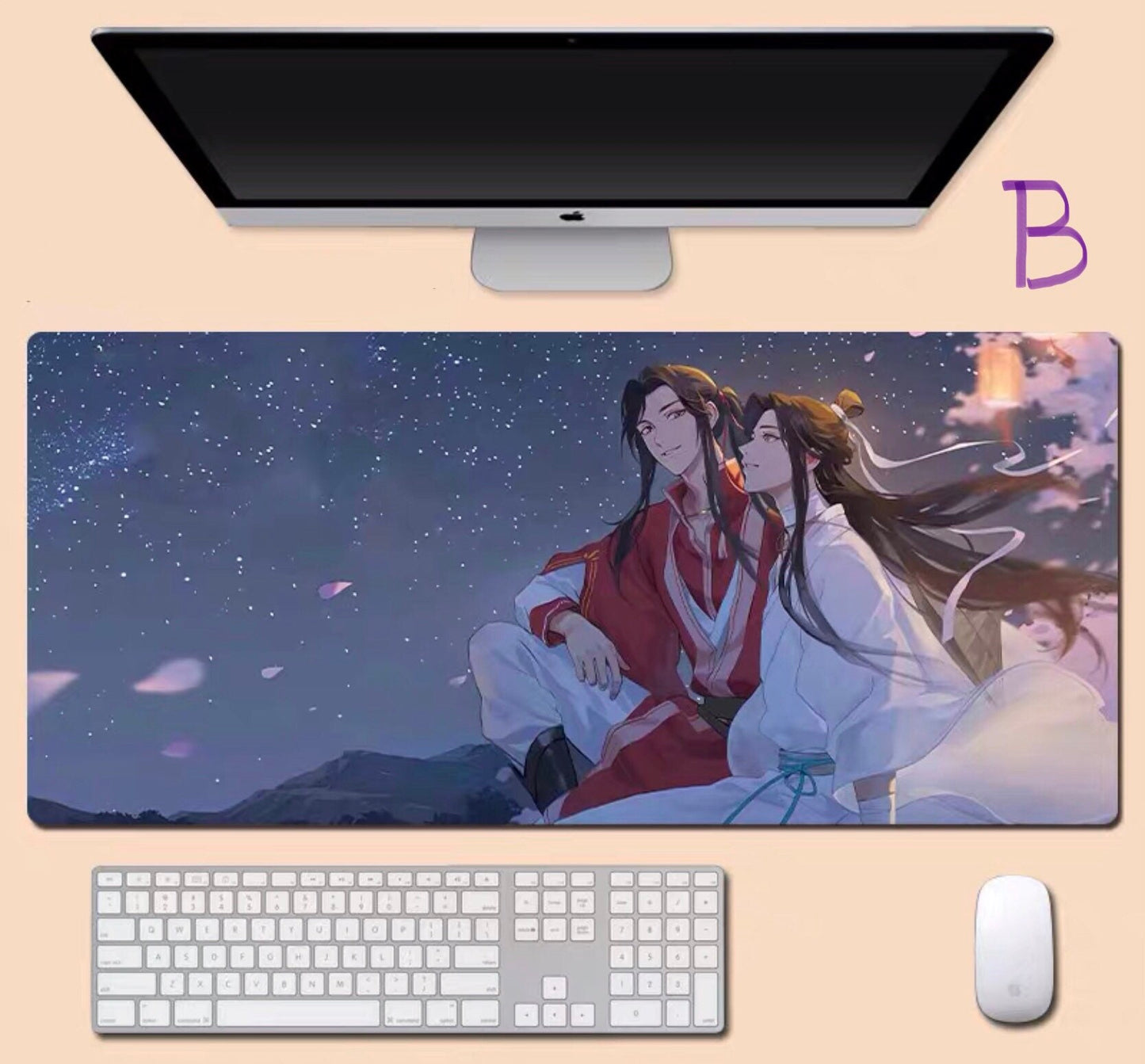 Tian Guan Ci Fu desk pad- TGCF non slip PU leather desk mat - blotter Hua Cheng Xie Lian MXTX Anime gift Heaven Officials Blessing